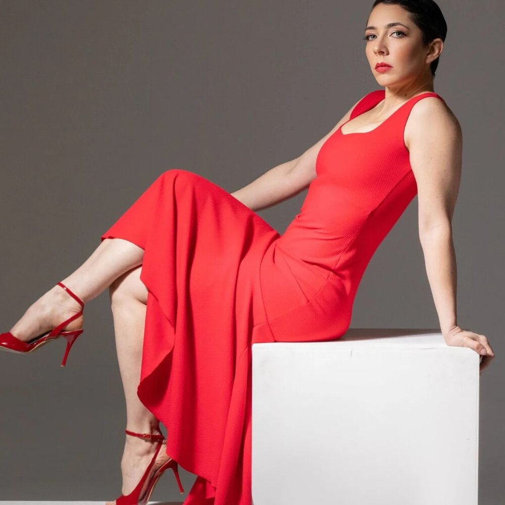 Tango dress "Carmen" in Red Glitter